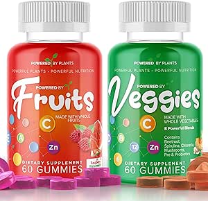 Fruits et légumes pour adultes - Superaliments naturels avec vitamines, minéraux et antioxydants - Supplément de fruits et légumes - Propulsé par les plantes, paquet de 2, 60 œufs chacun, 30 jours d'approvisionnement