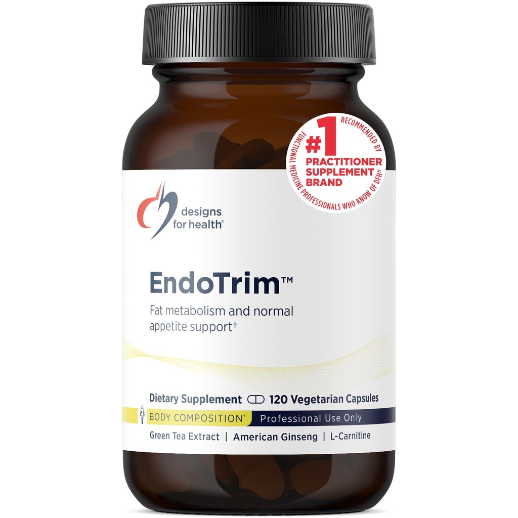 Designs for Health EndoTrim - Extrait de thé vert, Garcinia Cambogia, Coleus Forskohlii + Supplément L-Carnitine pour hommes + femmes - Vegan (120 capsules)