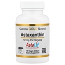 California Gold Nutrition Astaxanthine, antioxydant caroténoïde, AstaLif Pure Islanden biologiquement actif 99% isomère, 12 mg, 120 Veggie Softgels