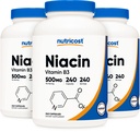 Nutricost Niacine (Vitamine B3) 500mg, 240 Capsules (3 bouteilles) - Flush de Niacine