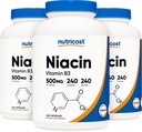 Nutricost Niacine (Vitamine B3) 500mg, 240 Capsules (3 bouteilles) - Flush de Niacine