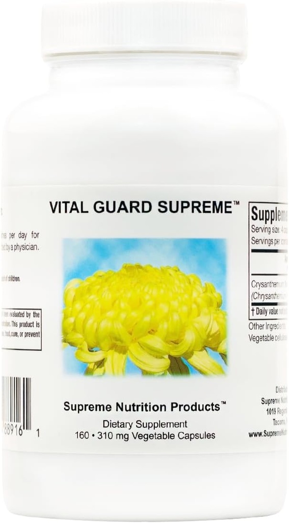 Supreme Nutrition Vital Guard Supreme, 160 Pure Chrysanthemum Capsules végétariennes