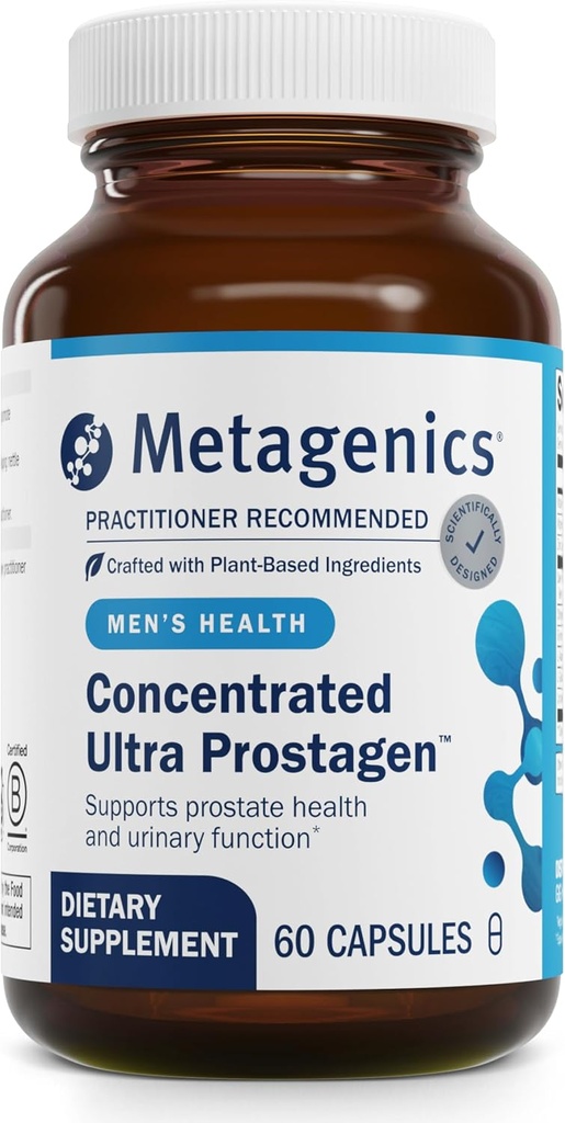 Metagenics Concentrated Ultra Prostagen - Prostate & Urinary Health with Saw Palmetto, Stinging Nettle, Lycopene & Zinc - Supports Hormonal Balance & Immune Health* - Non-GMO- 60 Capsules
