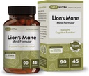DailyNutra Lion=S Mane Mind Formula - Supplément nootropique pour la santé cognitive du cerveau= Extrait de champignons organiques avec Bacopa, Gingko et Gota Kola (90 capsules)