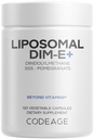 Codeage Supplément DIM liposomique - 4 mois Approvisionnement en vitamines et SGS DIM, grenade, brocoli, isomères de vitamine E Tocophérols Alpha Beta Gamma Delta - Formule liposomique - Sans gluten - 120 capsules
