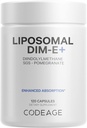 Codeage Supplément DIM liposomique - 4 mois Approvisionnement en vitamines et SGS DIM, grenade, brocoli, isomères de vitamine E Tocophérols Alpha Beta Gamma Delta - Formule liposomique - Sans gluten - 120 capsules