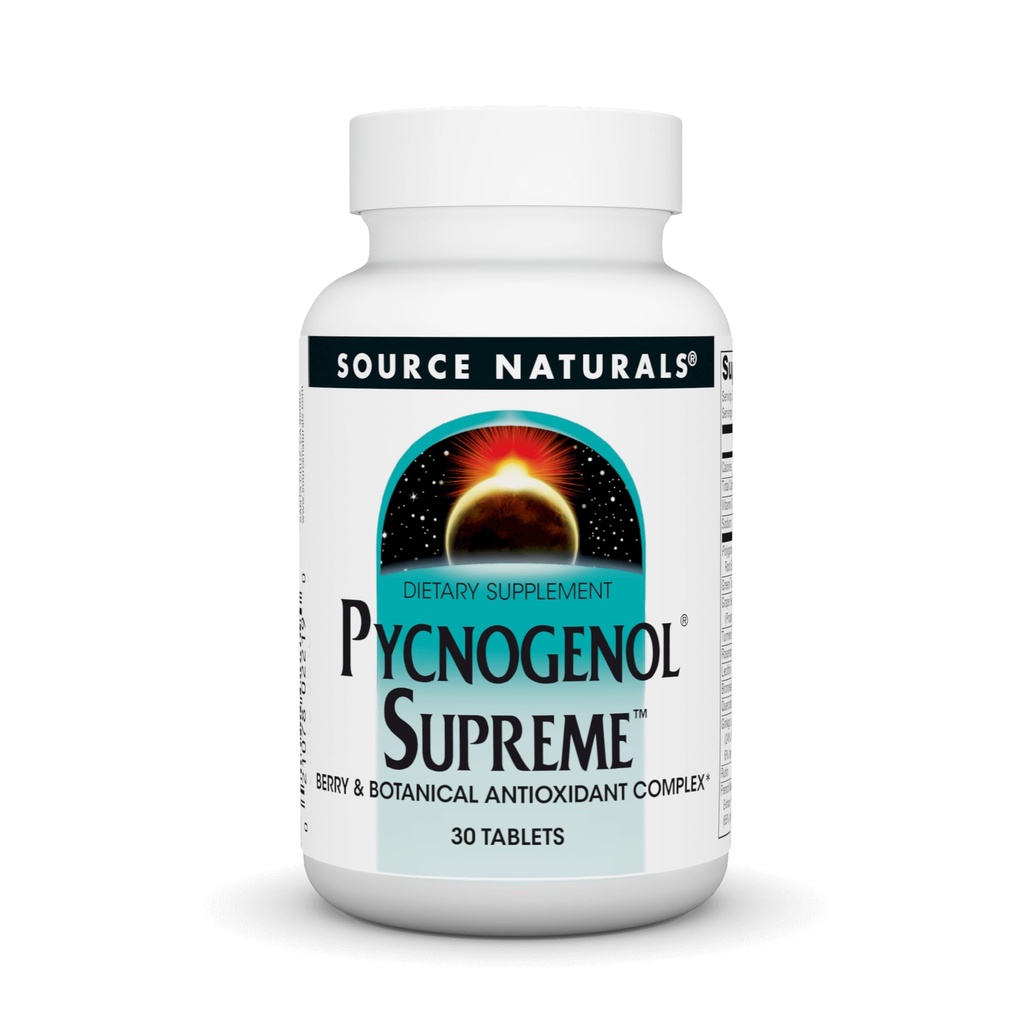 Source Naturelle Pycnogenol Complexe Suprême, Berry et Botanique Antioxydant* - 30 Comprimés