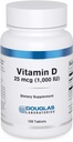 Laboratoires Douglas Vitamine D 25 mcg (1 000 UI) - Vitamine D3 - Pour le soutien immunitaire, la santé des os et la santé des dents* - Vitamine D comme Cholecalciferol - 100 comprimés