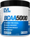 Evluution EVL BCAAs Amino Acides Poudre - BCAA Poudre après l'entraînement Recovery Drink and Stim Free Pre Workout Energy Drink Poudre - 5g Branched Chain Acids Supplément pour les hommes - Poudre non aromatisée