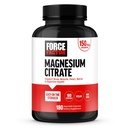 Facteur de force Citrate de magnésium, supplément de magnésium pour les femmes et les hommes pour soutenir les os, les muscles, les nerfs, la digestion et la santé cardiaque, facile sur l'estomac, végétalien, 6 mois d'approvisionnement, 180 capsules