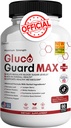 Supplément Gluco Guard Max Daily Wellness avec vitamines, minéraux et herbes – chrome, magnésium, banaba, mélone amer et zinc – sans OGM, sans gluten – 60 capsules