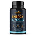 Energy and Focus - Extra Strength 200mg Caffeine et Lions Mane Supplément de champignons, 60 Capsules - avec Alpha GPC, L-Theanine, L-Tyrosine pour soutenir la fonction cérébrale et la concentration