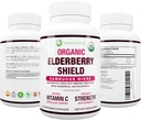 Max Strength USDA Bio Black Elderberry, extrait de cassis noir et d'échinacée 3 en 1 soutien immunitaire naturel et vitamine C , sans sucre, végétalien-friendly , remède homéopathique , 60 comte