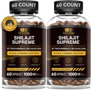 EFFICACE NUTRA Pure Shilajit Capsules pour hommes et femmes - Pure Himalayan Shilajit pour hommes et femmes - High in Trace Minerals & Fulvic Acid - 10000mg d'extrait de chilajit authentique par portion (120 comte)