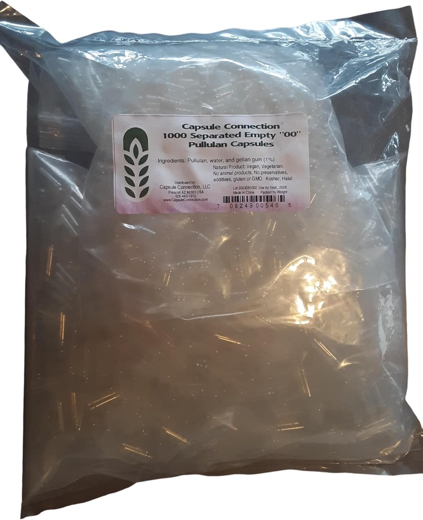 Raccordement de la gélule Capsules vides séparées, taille 00", végétalien et végétarien (1000)