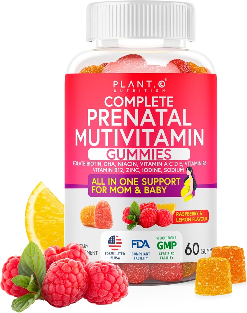 Prenatal Gummies for Women with DHA, Folate, Vitamin B C D | Delicious Multivitamin Blend for Fetal and Neural Support, Bones, Energy & Immunity During Pregnancy