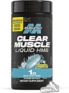 Muscletech HMB Supplements 1000mg, Clear Muscle (84 Liquid Softgels) - Highest Grade HMB for Lean Muscle & Recovery, HMB Free Acid Muscle Supplement, Help Decrease Muscle Breakdown, Packaging May Vary