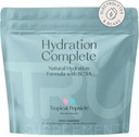 Suppléments TRU Hydratation Complète BCAA, Acides aminés à base végétale + Sel rose himalayen, Electrolytes et L-Carnitine, Vegan, Calories Zéro, Pas d'édulcorants artificiels, 24 portions, Popsicule tropicale