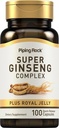 Piping Rock Ginseng Capsules complexes de 100 comtes avec Jelly Royal
