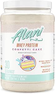 Alani Nu Whey Protein Powder Confetti Cake | 23g Protein with Low Sugar & Digestive Enzymes | Meal Replacement Powder | Low Fat Low Carb Whey Isolate Protein Blend | 30 Servings