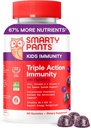 SmartyPants Enfants Immunity Elderberry Gummies: Supplément de soutien immunitaire pour enfants, Vitamine C, Vitamine D, Vitamines B6 & B12 et zinc, Sans gluten, Saveur de mûrier, 60 Comte (30 jours)