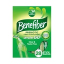Benefiber on the Go Poudre de supplément de fibre prébiotique pour la santé digestive, Poudre de fibre quotidienne, Pâtes de poudre non aromatisées - 28 bâtonnets (3.92 Ounces)
