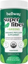 Bellway Super Fibre + Poudre de Verts, Psyllium sans sucre Husk Fibre Supplément poudre avec Super Greens (30 portions)
