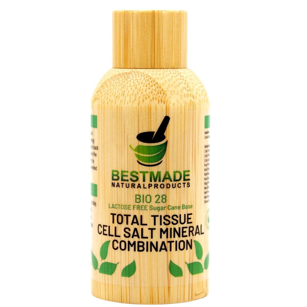 Combinaison minérale de sel de cellule de tissu total Bestmade, BIO28 Sans lactose - aide à l'absorption corporelle des nutriments, augmente les niveaux d'énergie, améliore les modèles de sommeil, et restaure la vitalité, végétalien, 350 Pellets