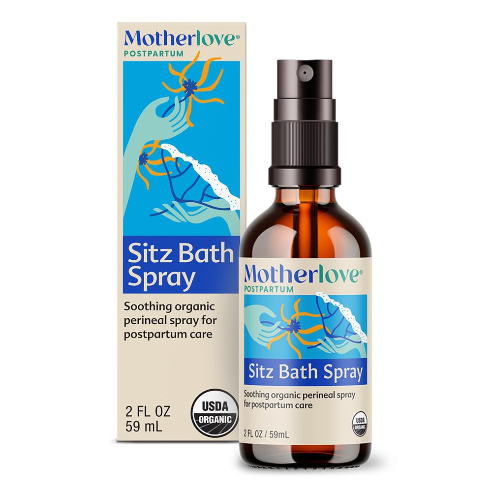 Motherlove Sitz Bath Spray (2 oz) Sitz Bath pour soins postpartum — Herbal Perineal Spray w/Witch Hazel — USDA Organic, Vegan, & Cruelty Free