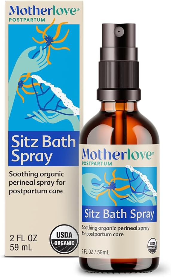 Motherlove Sitz Bath Spray (2 oz) Sitz Bath for Postpartum Care—Herbal Perineal Spray w/Witch Hazel—USDA Organic, Vegan, & Cruelty Free