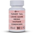 Turkey Tail 3000mg Lions Mane 3000mg Reishi 1500mg Mélange de champignons avec Chaga Maitake Cordyceps Champ de chiitake.