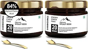 Supplément Shilajit de 500mg - Résine chilajit biologique Shilajit pure himalayenne avec la plus grande puissance, originale de résine himalayenne avec 84+ acide fulvic