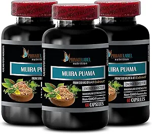 suppléments énergétiques pour les hommes - MUIRA PUAMA EXTRACT 2200Mg - MALE ENHANCEMENT - boost énergétique - muira puama pour les hommes - muira puama pour les femmes - muira puama herb - muira puama root extract - 3 Bot 180 Caps