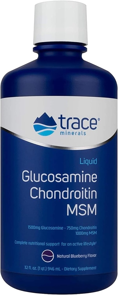 Trace Minerals Glucosamine liquide Chondroïtine MSM.com Supplément diététique complet pour le mode de vie actif.com soutient les articulations, le cartilage et la mobilité.