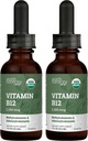 USDA Vitamine biologique B12 2000mcg Supplément liquide sublingual (2-Pack) - gouttes de méthylcobalamine végétalienne pour l'énergie naturelle, maintenir le métabolisme et le système immunitaire - 1 Fl Oz