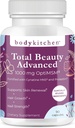 Body Kitchen Total Beauty Advanced, Contains Elastin, Keratin, Biotin and Hyaluronic Acid, Supports Hair Growth, Skin Renewal, Nail Strength, Veggie Caps, 90 Count