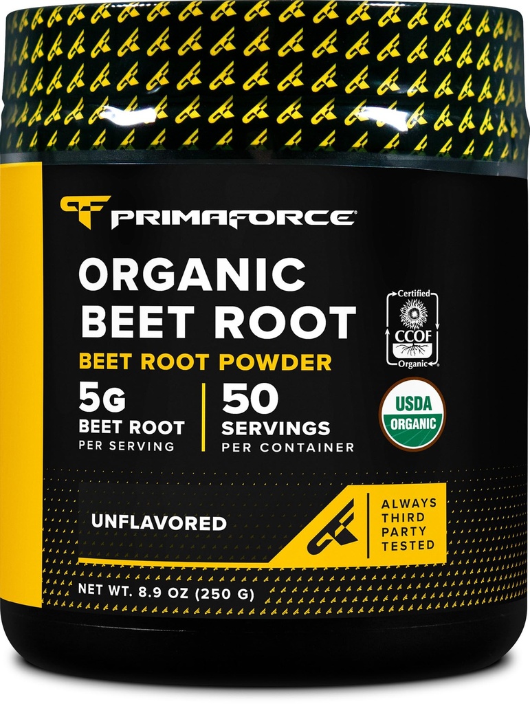 Poudre de racine de betterave biologique Primaforce (250g) non aromatisée - Source naturelle d'antioxydants et d'éléments nutritifs