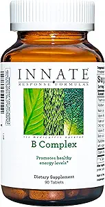 Formules de réponse INNATE Complexe B - Supplément de vitamine B - Supporte la production d'énergie cellulaire et le métabolisme - Projet Vegan, Kosher, non-OGM vérifié - Fabriqué sans 9 allergènes alimentaires - 90 comprimés