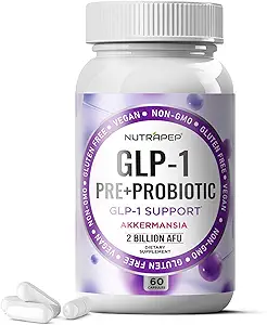 Akkermansia Muciniphila GLP-1 Suppléments probiotiques - 2 milliards d'AFU avec Xylooligosaccharides XOS Clostridium Bifidobacterium augmente la production de GLP1 - Capsules végétaliennes sans gluten pour hommes Femmes