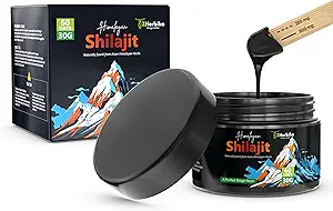 Pure Himalayan Shilajit Resin - 300 mg Haute puissance pour les hommes et les femmes $ 75% + acide fulvic $ 85+ Trace Minerals $ 60 Servants pour le soutien immunitaire et le renforcement énergétique.