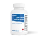MAJOR Tab-A-Vite Multivitamines Comprimés - Multivitamine sans gluten pour adultes, soutient la santé globale, supplément multiminérale, 1000 Nombre