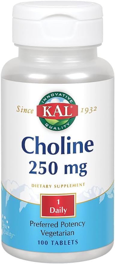 KAL Choline Tablets, 250 mg, 100 Count