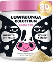SonoHealth Cowabunga Colostrum - Supplément en poudre de colostrum premium, pur et non modifié - pour le soutien immunitaire, la santé de Gut, la récupération musculaire et le bien-être - Calostro certifié Kosher & Halal