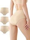 Sous-vêtements d'incontinence BATTEWA pour femmes, sous-vêtements de preuve lavables Absorbency Cotton Pantalons Bladder Protection contre les fuites 50ML(Beige,2X-Large,3-Pack)
