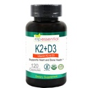 PEL ESSENTIEL vitamine K2 avec supplément D3 os et santé cardiaque, Capsules K2+D3 vitamines 120 capsules