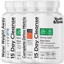 Detox Cleanse Kick Off Gestion du poids et Nettoyeur de Colon Extra. 4pk pour la perte d'eau, le gonflement, l'estomac plat, le puffiness w vinaigre de cidre de pomme, feuille de Senna, Glucomannan, chrome, probiotique 120 pilules