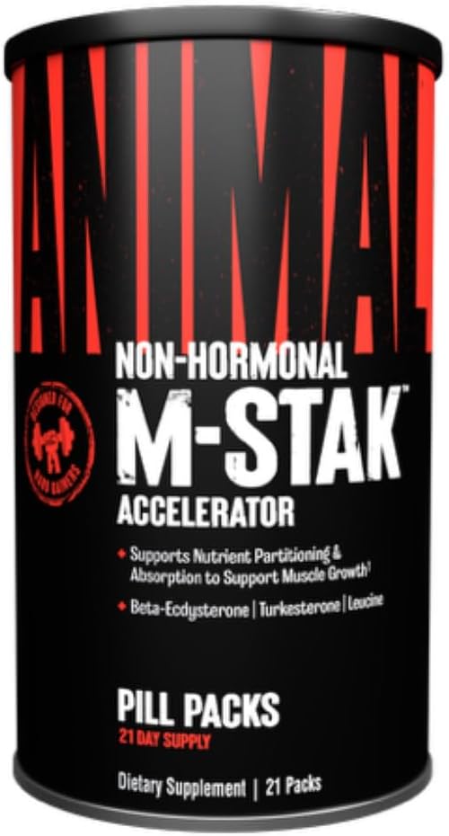 Animal M-Stak - Muscle Builder and Anabolic Mass Gainer Supplément pour la musculation - Lean Muscle Growth, Amino Complex and Pre Workout Energy, 21 Packs