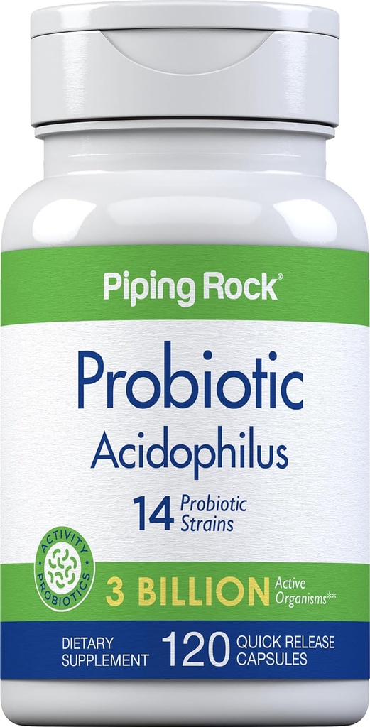 Pipeping Rock Probiotique Acidophilus Capsules pour les femmes et les hommes