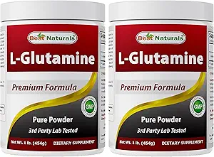 Meilleures poudres naturelles L-glutamine pure 1 LB (1 LB (paquet de 2))