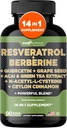 Gade Nutrition Resveratrol Berberine Quercetin Graines de raisin Extrait de thé vert N-acétyl Cystéine - Supplément complexe 14 en 1 pour les femmes et les hommes avec des antioxydants puissants - Fabriqué aux États-Unis